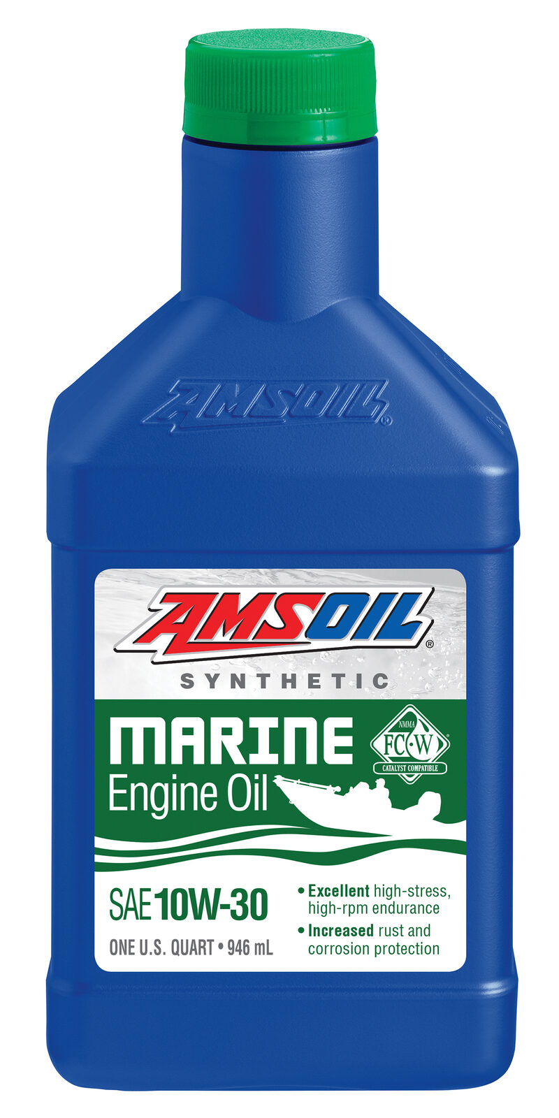 AMSOIL 10W-30 100% Synthetic Marine Engine Oil Quart
