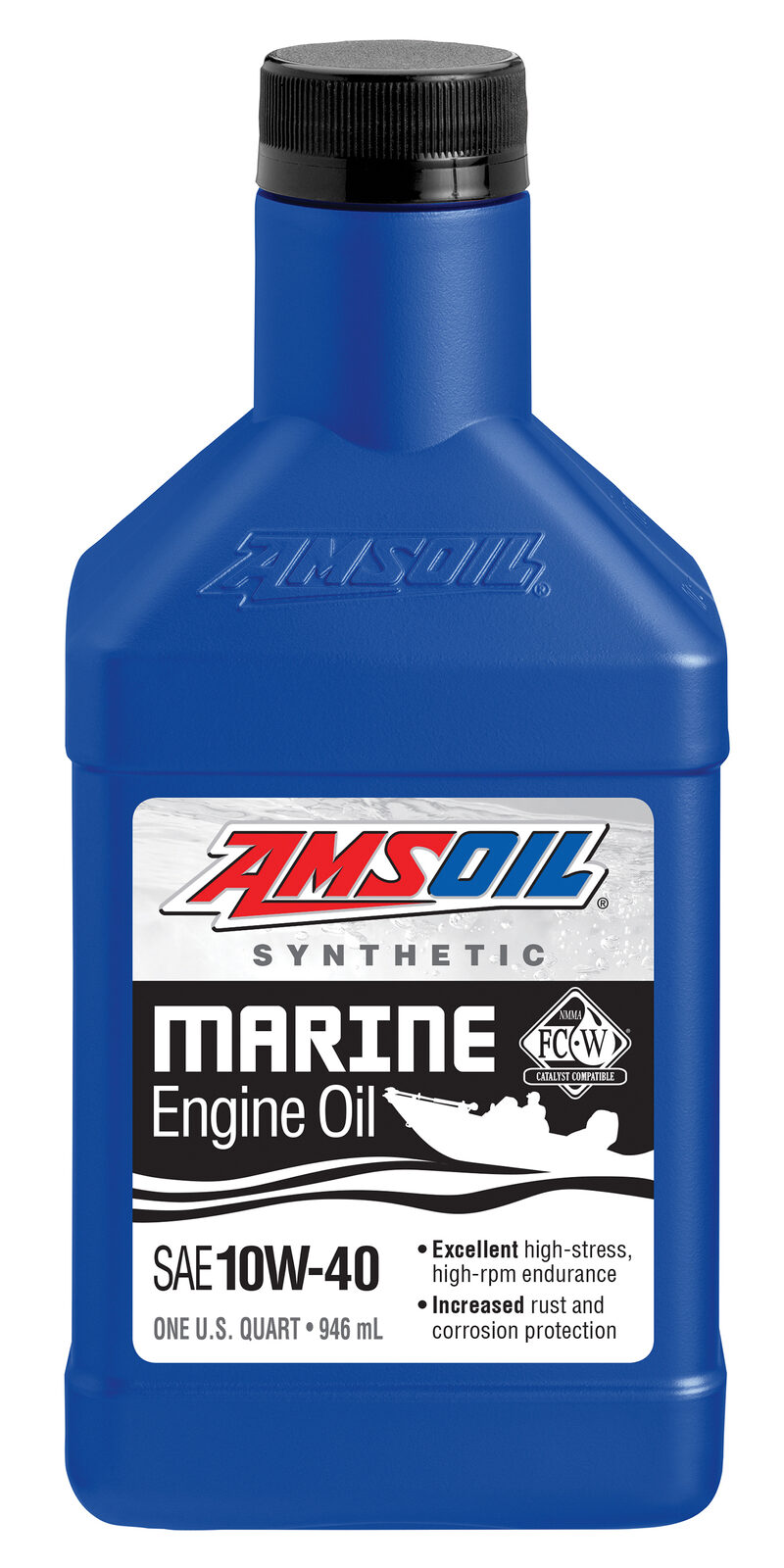 AMSOIL 10W-40 100% Synthetic Marine Engine Oil Quart