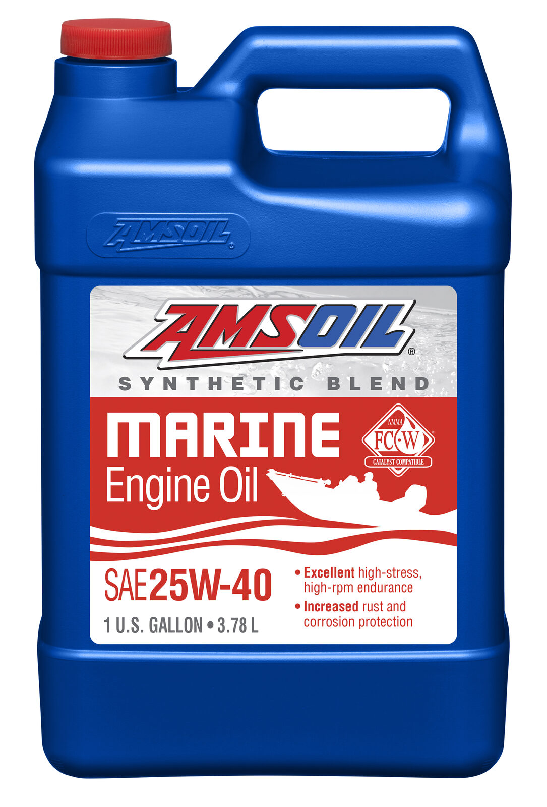 AMSOIL 25W-40 Synthetic-Blend Marine Engine Oil Gallon
