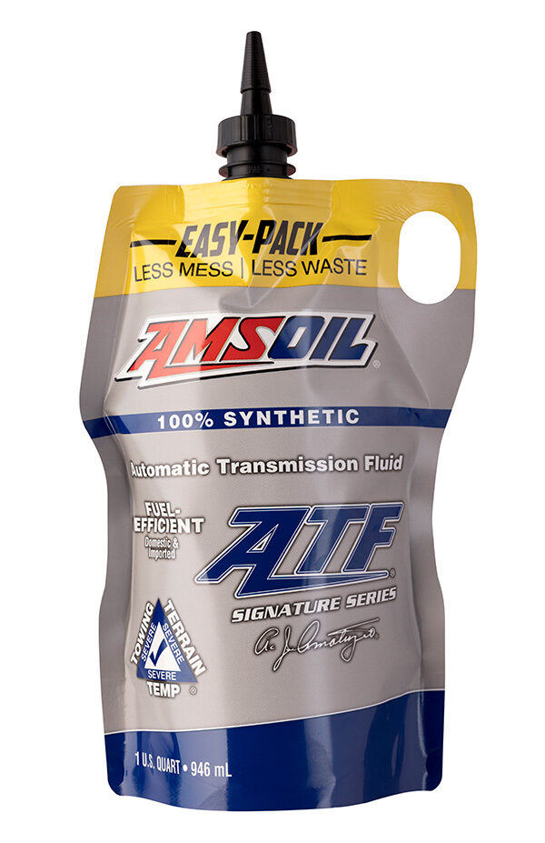 AMSOIL Signature Series Fuel-Efficient 100% Synthetic Automatic Transmission Fluid Quart Easy pack